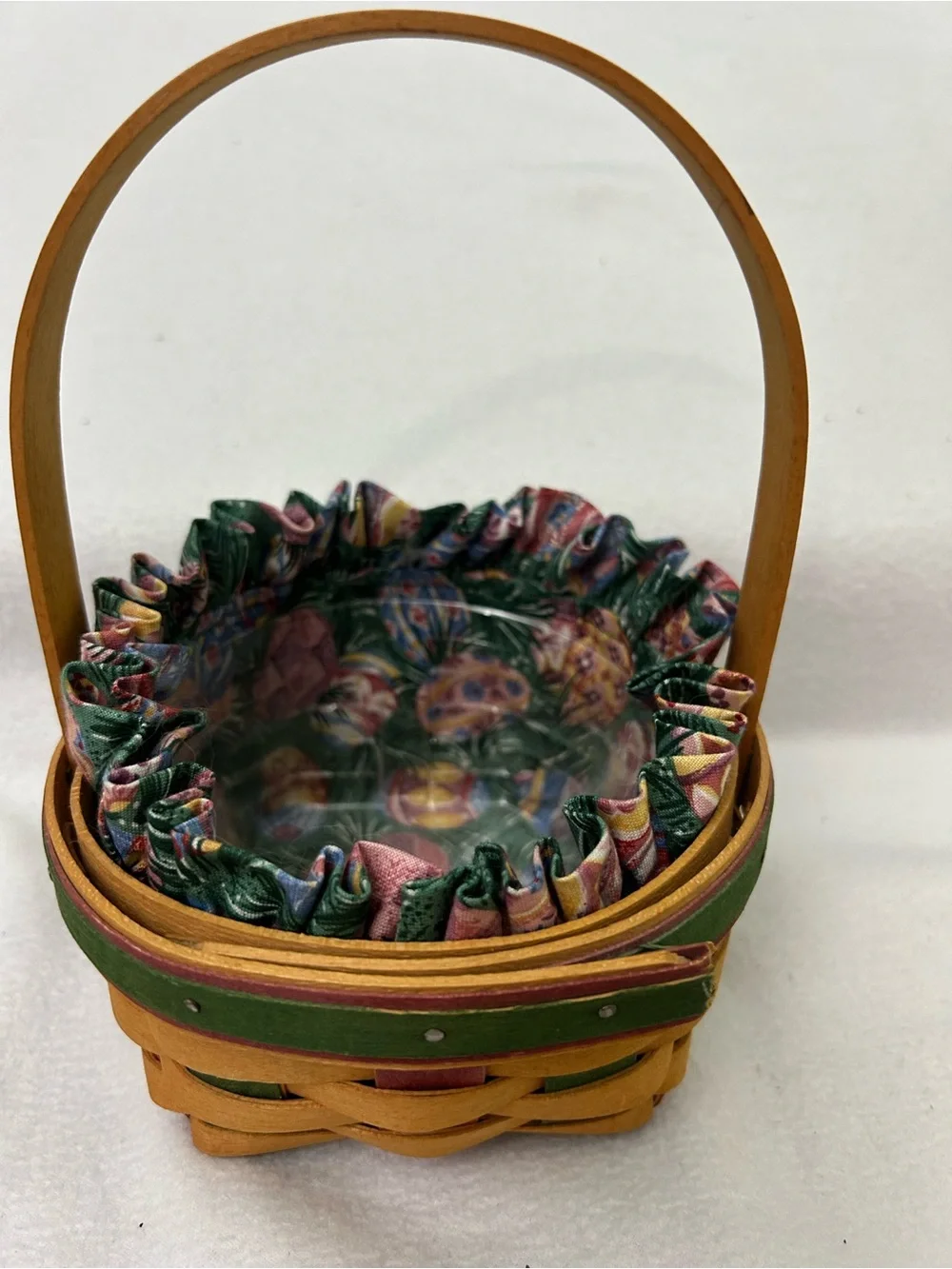 Longaberger 1999 Small Easter Basket with Fabric Liner and Bunny Medallion